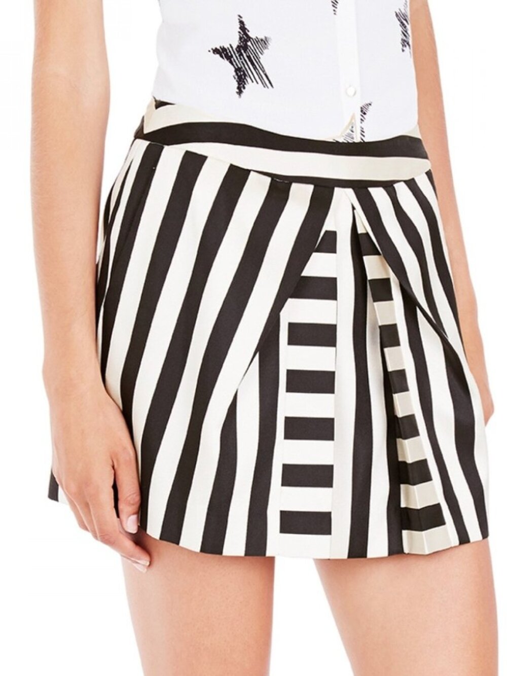 Sass & Bide pleated striped skirt sz 40-10